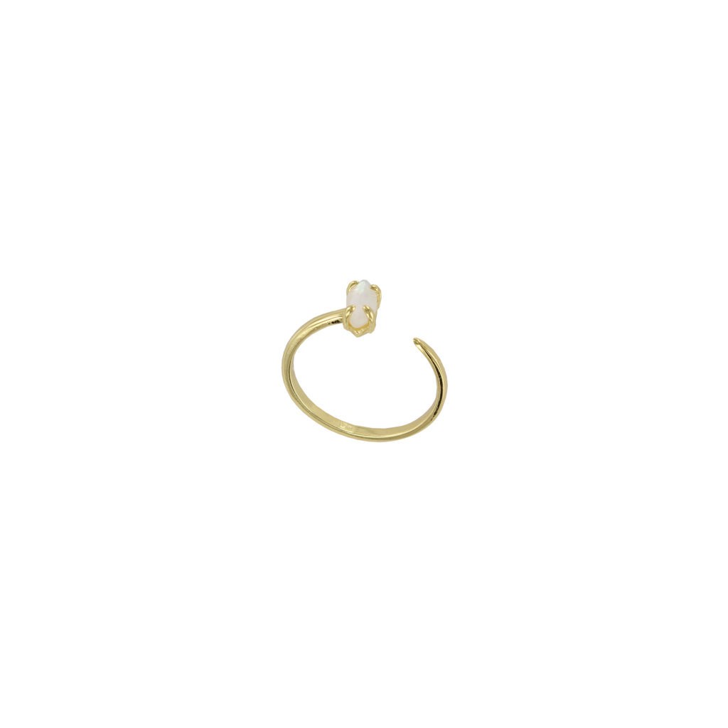 RING COLLECTION LEAVES AND GLASS gold plated MADREPERLA