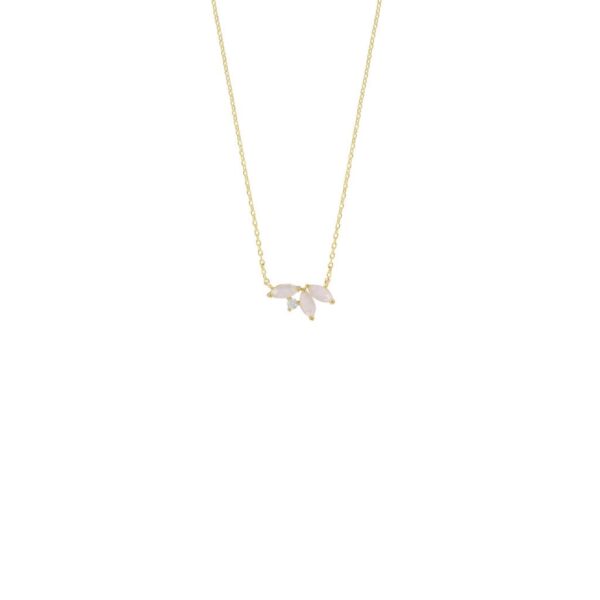 COLLAR COLLECTION LEAVES AND GLASS gold plated MADREPERLA