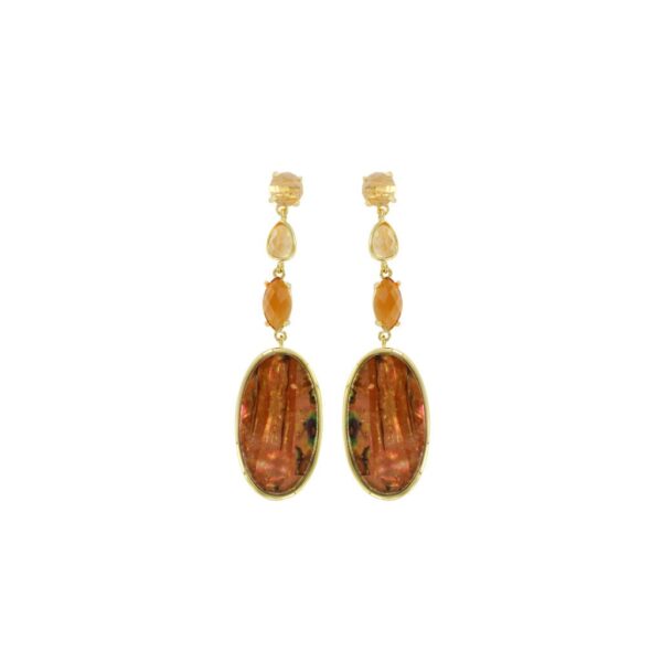 COLLECTION OVAL CRYSTAL AND GOLD PLATING MADREPERLA