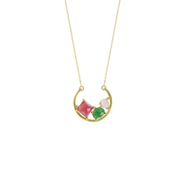 COLLAR CRISTAL FACETADO CHAPADO