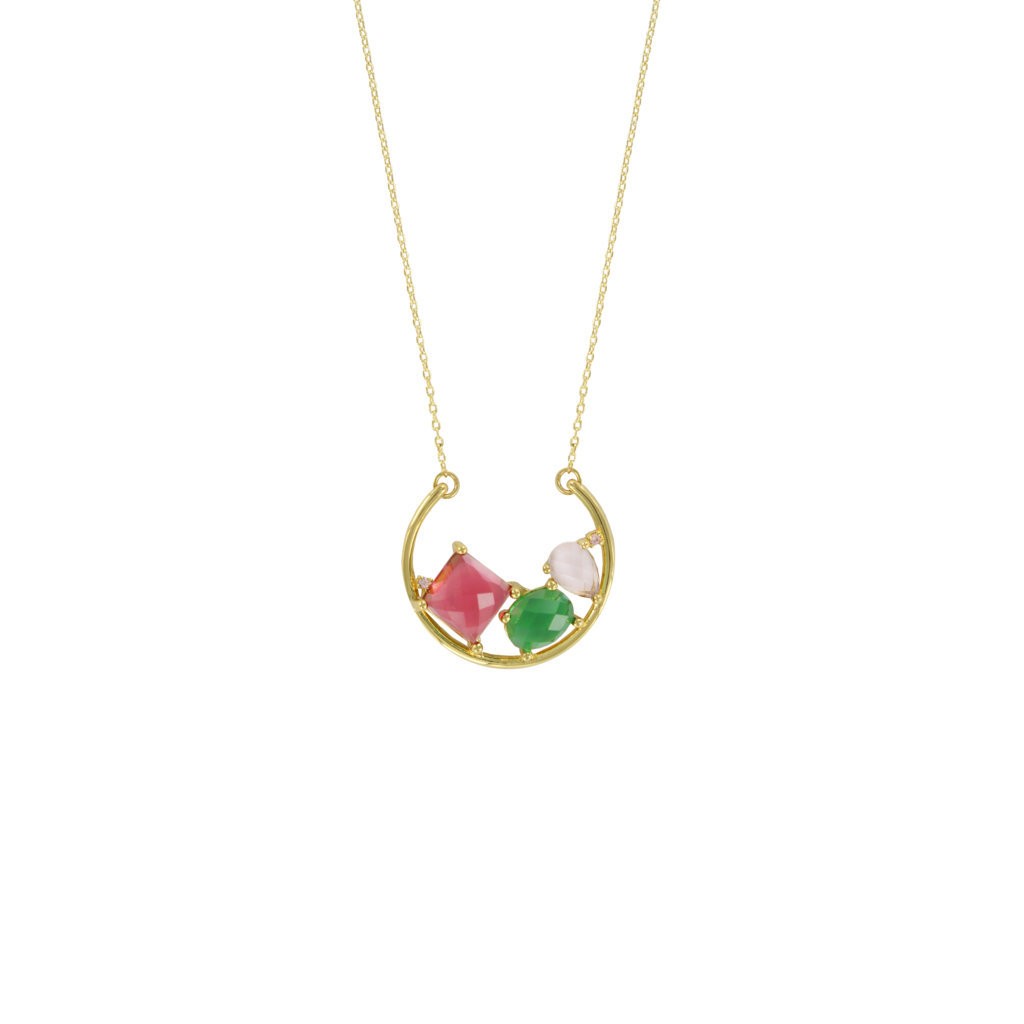 COLLAR CRISTAL FACETADO CHAPADO