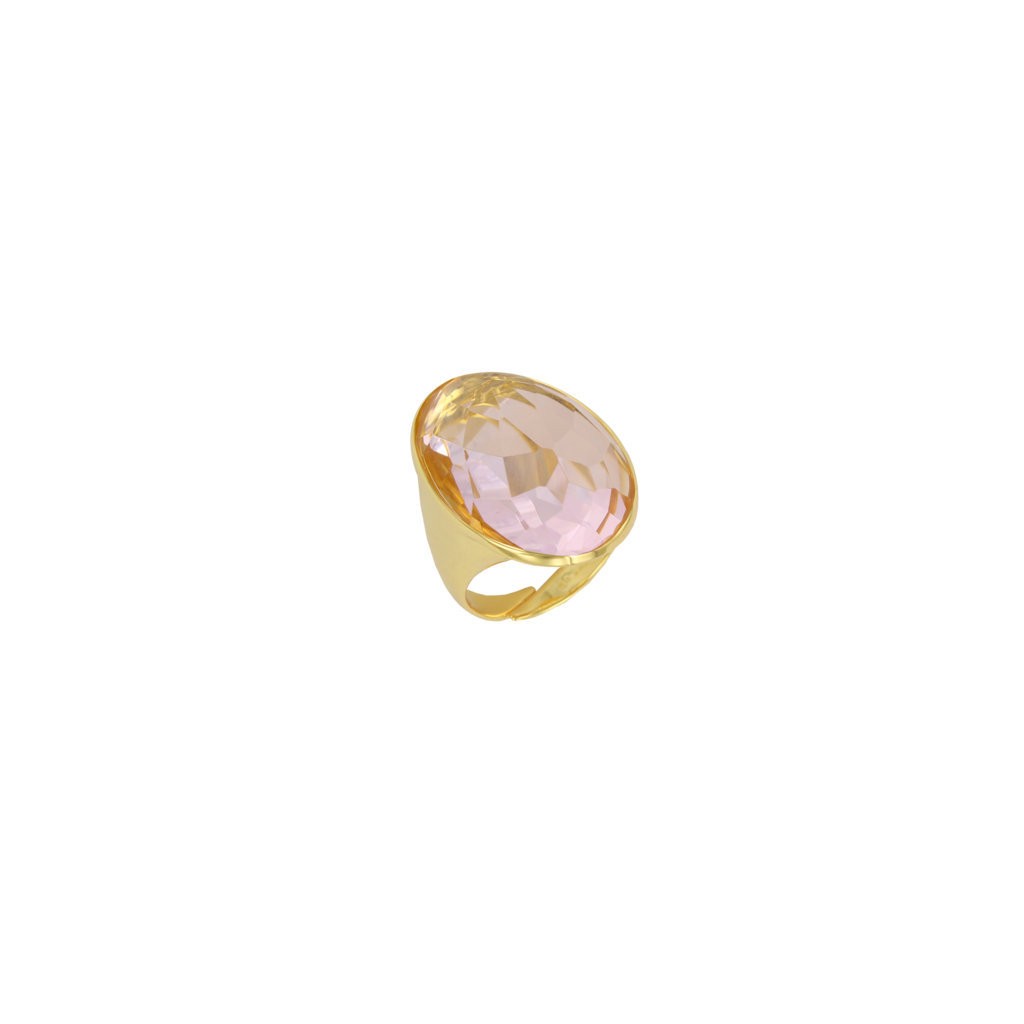 RING ADJUSTABLE FACETED GLASS
