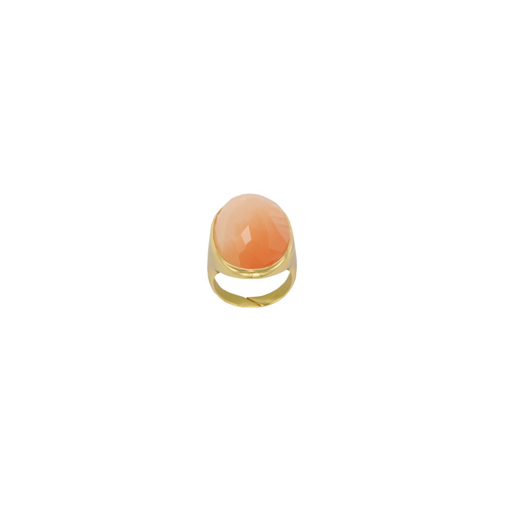 PLATED RING FACETED GLASS