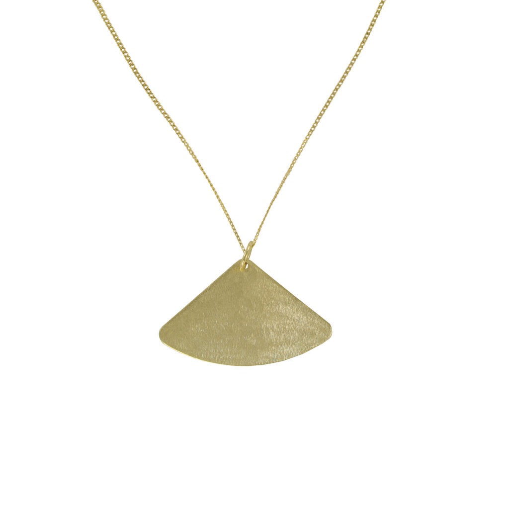 COLLAR CADENA REGULABLE ABANICO CHAPADO ARTESANAL