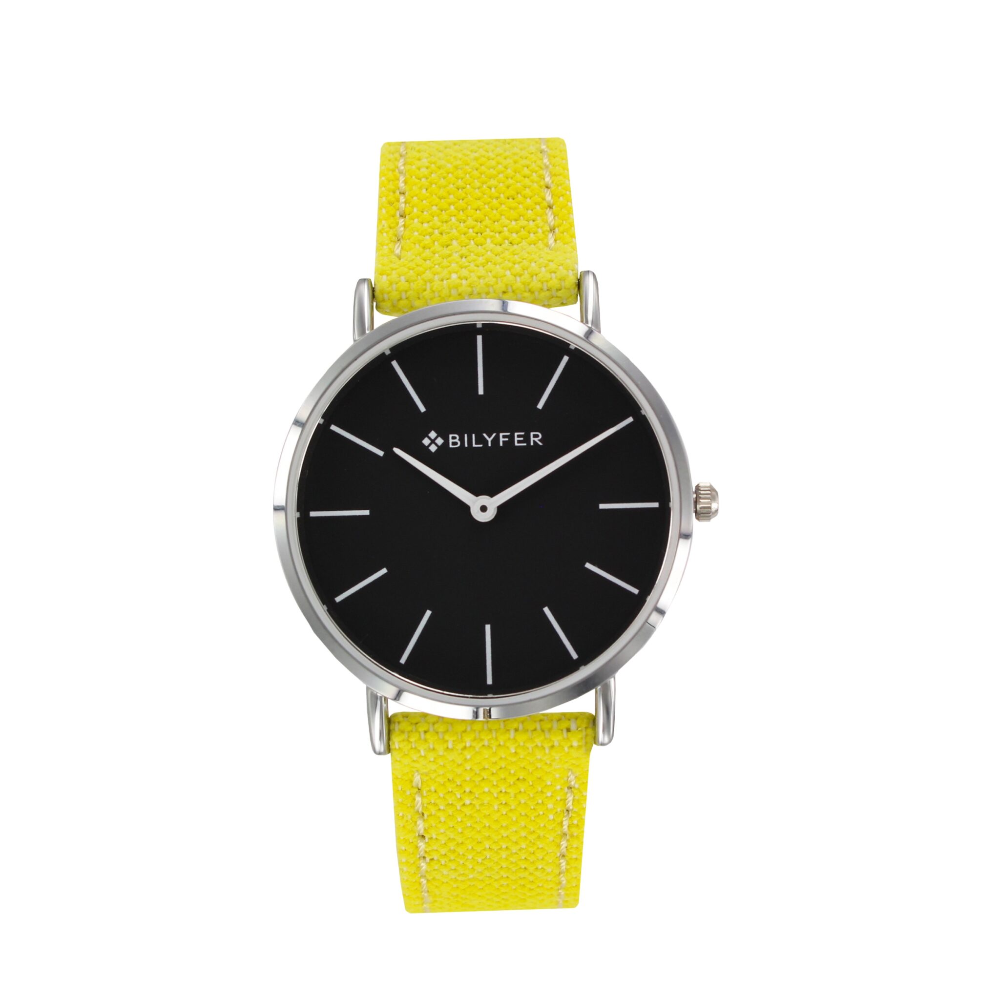 RELOJ CORREA TELA IKAT DIBUJO Y PIEL AMARILLO