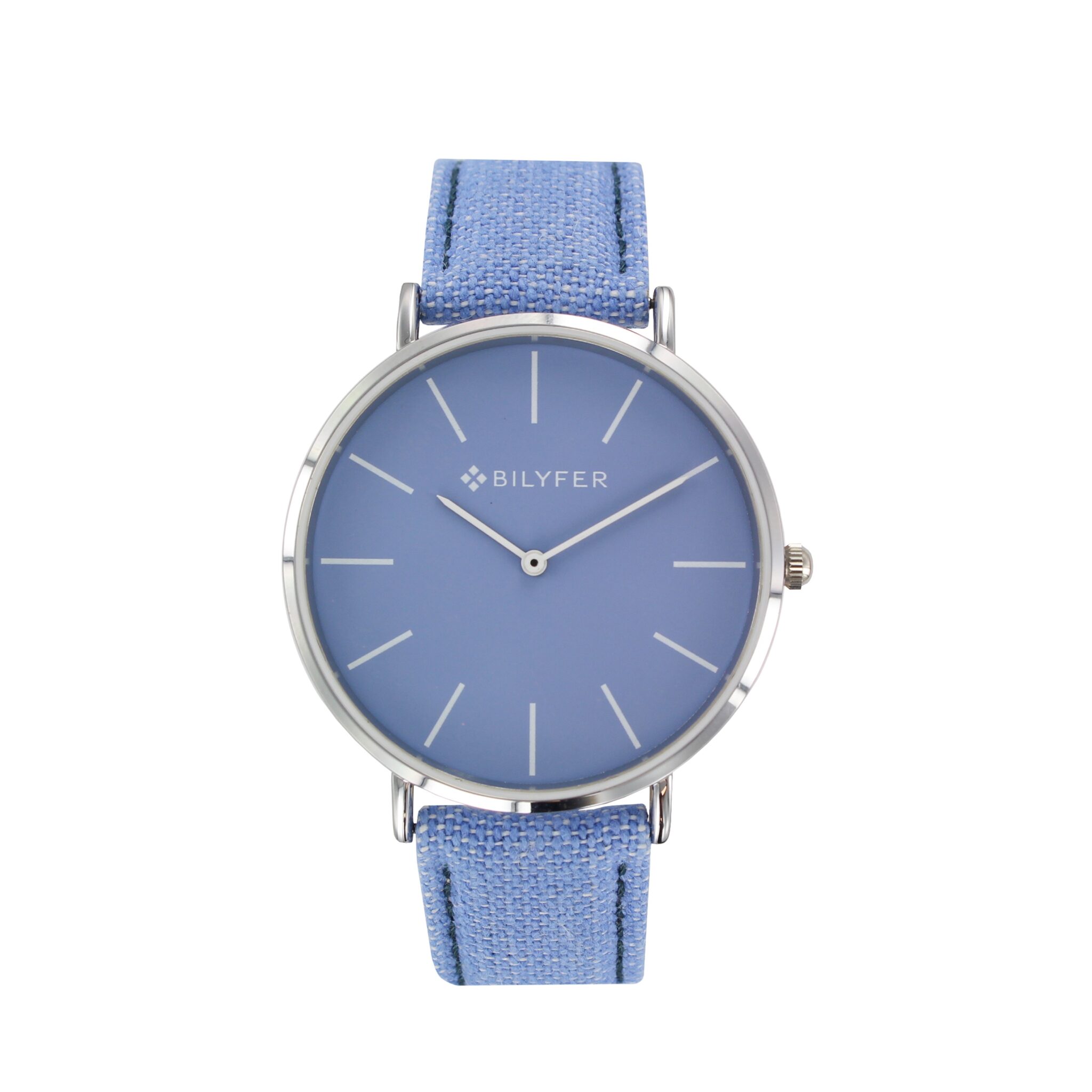 RELOJ CAJA 42 MM CORREA IKAT CON PIEL AZUL CELESTE