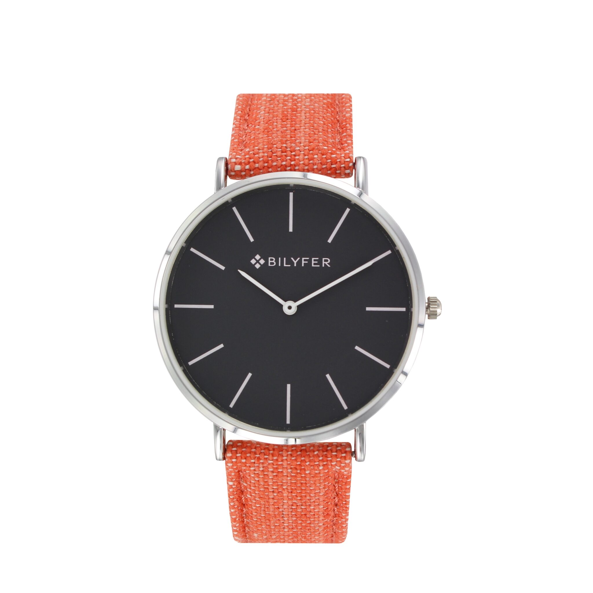 RELOJ CAJA 42 MM CORREA IKAT CON PIEL NARANJA
