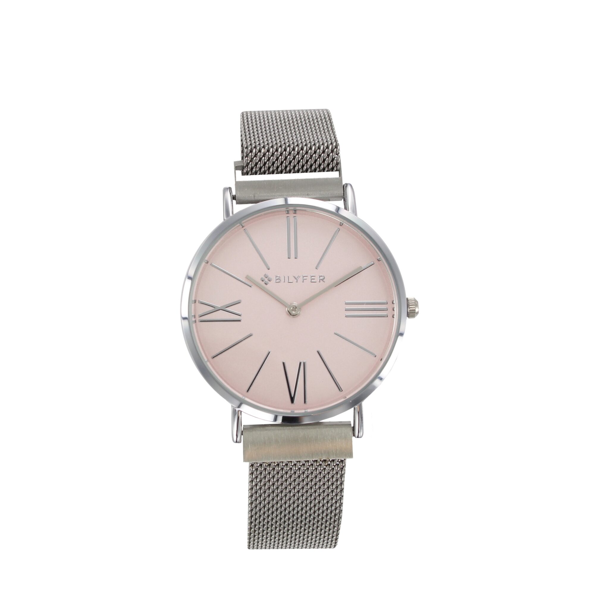 RELOJ ROMANO MALLA CIERRE IMANTADO COLOR PLATA PLATEADO