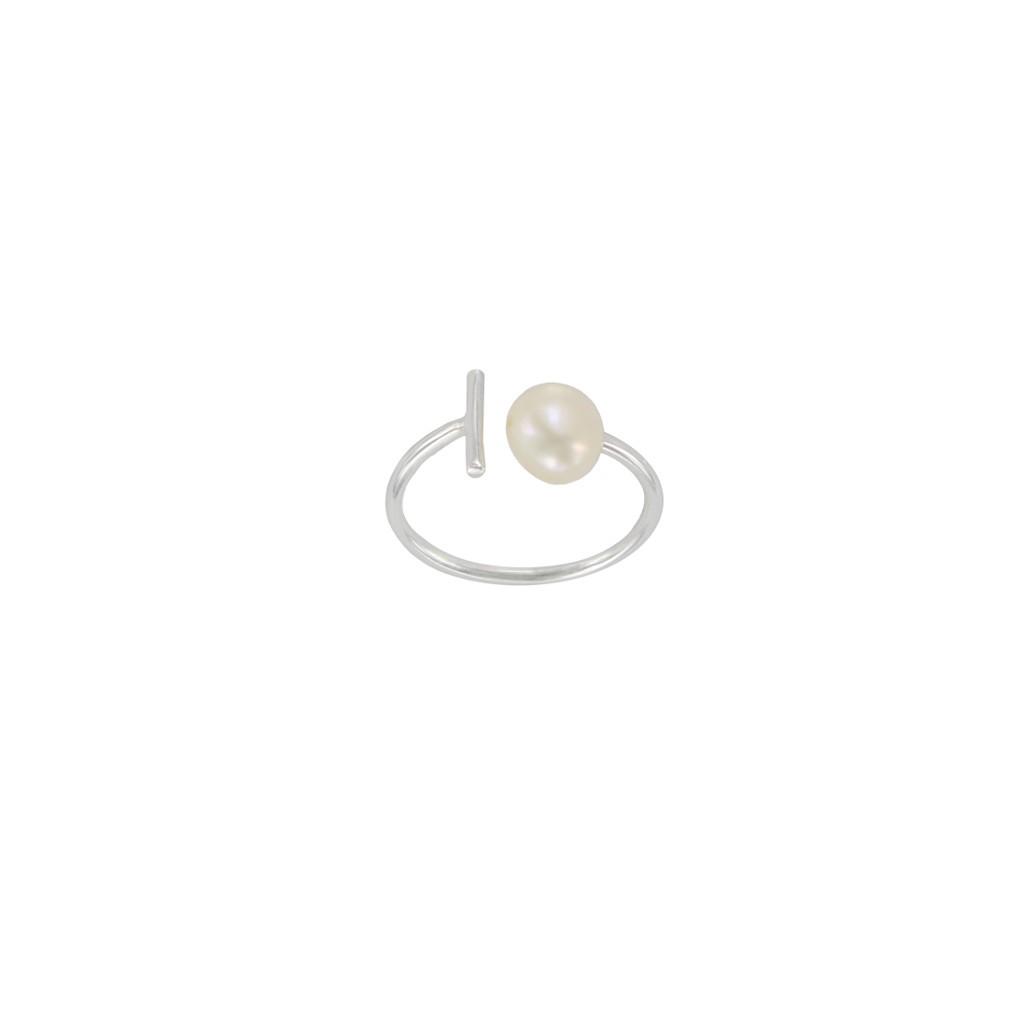 ANILLO COLECCION PERLA CON CONCHA CHAPADO ORO