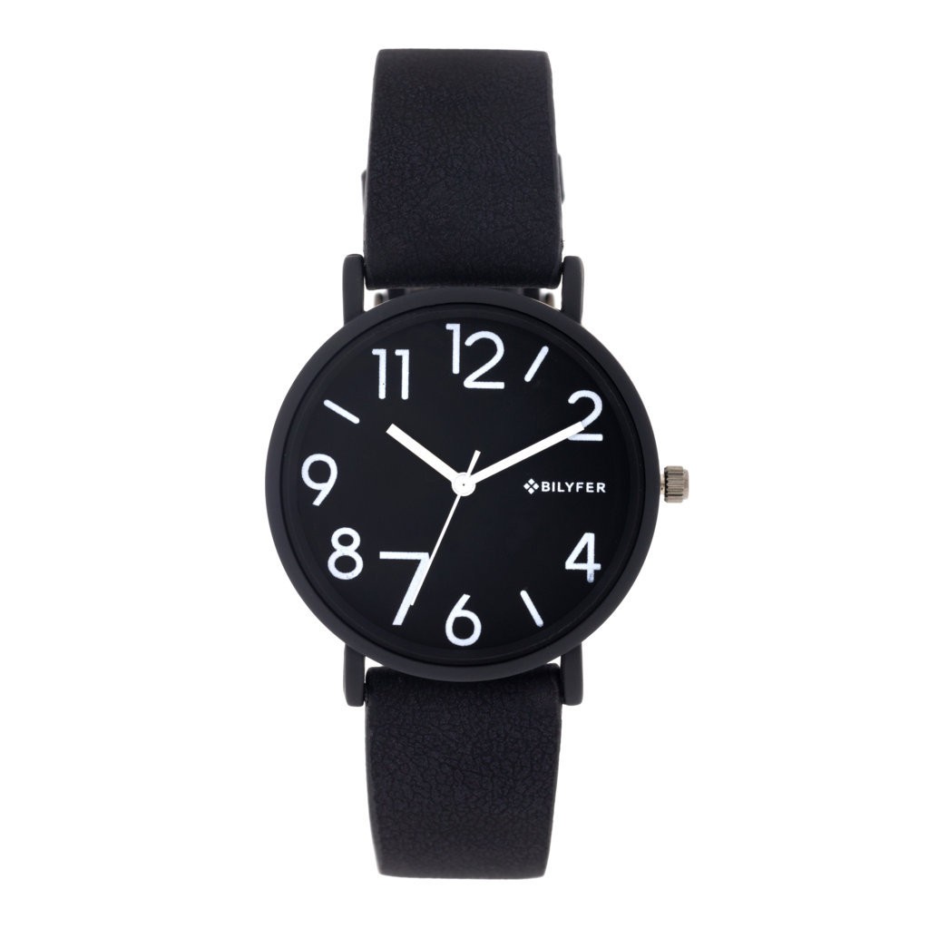 RELOJ UNICOLOR NÚMEROS & ÍNDICES INTERIOR CORREA PIEL