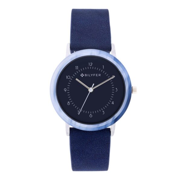 RELOJ REDONDO ACRÍLICO CORREA INTERIOR PIEL
