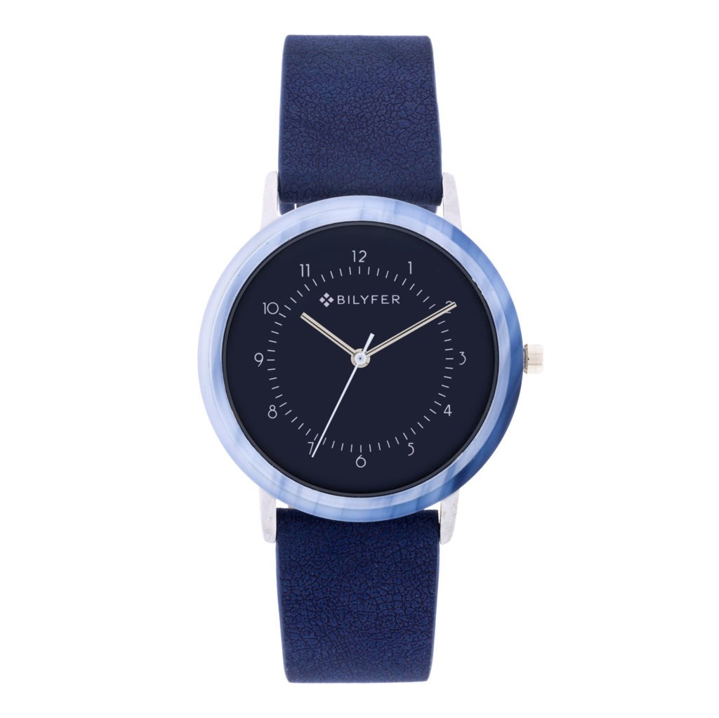 RELOJ REDONDO ACRÍLICO CORREA INTERIOR PIEL