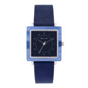WATCH SQUARE ACRYLIC COLORS LEATHER INTERIOR CORREA