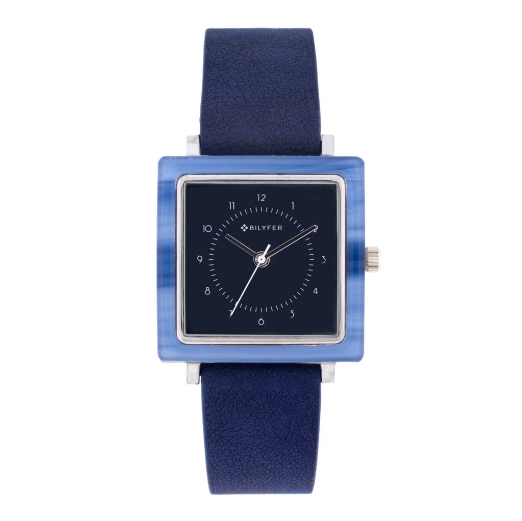 RELOJ CUADRADO ACRÍLICO COLORES CORREA INTERIOR PIEL