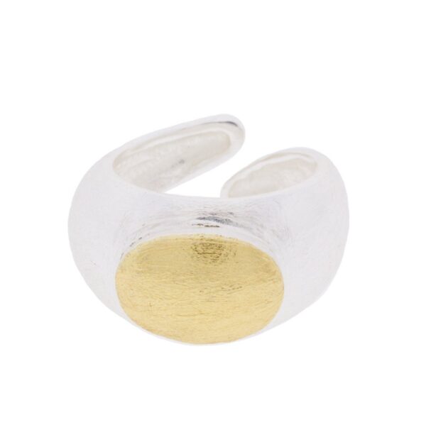 UNIVERSAL ARTISAN RING RHODIUM PLATED BICOLOR
