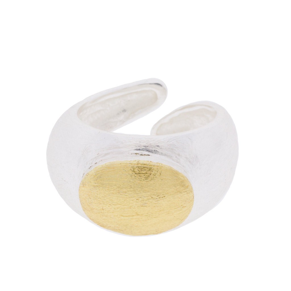 UNIVERSAL ARTISAN RING RHODIUM PLATED BICOLOR