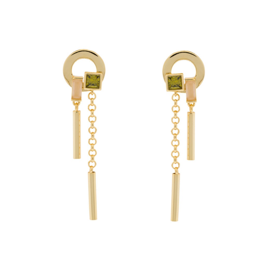 CRISTAL GOLD PLATED EARRING