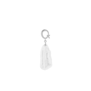 Rhodium plated pendant NATURAL PEARL