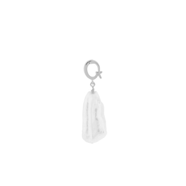 Rhodium plated pendant NATURAL PEARL