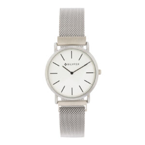 36mm  case with magnetic mesh band , white dial