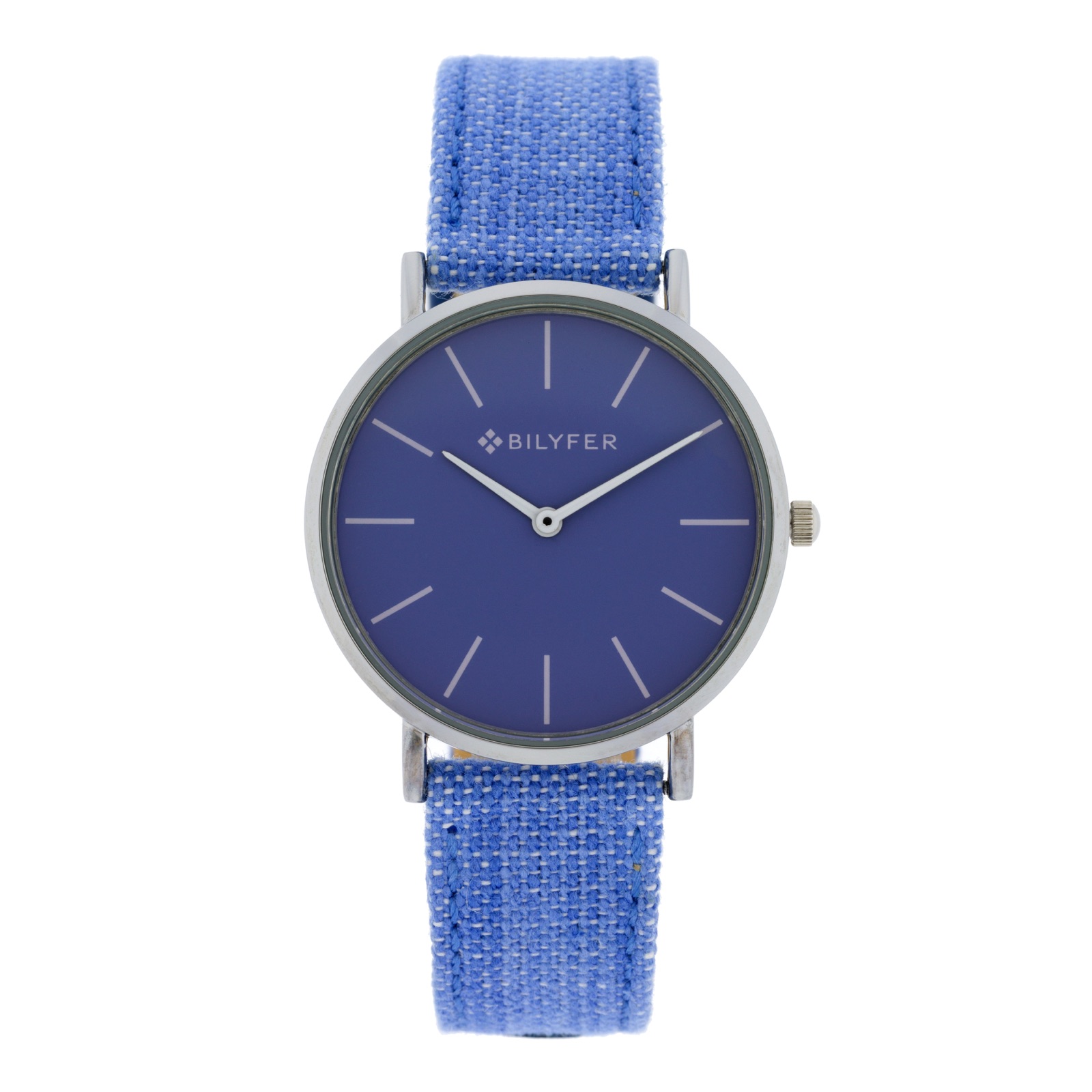 RELOJ IKAT CORREA PIEL ALGODON&SEDA CAJA 36MM AZUL CELESTE