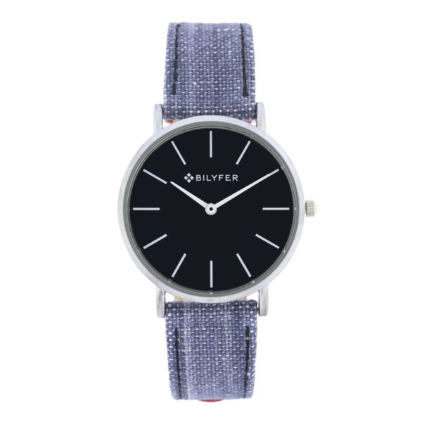 RELOJ IKAT CORREA PIEL ALGODON&SEDA CAJA 36MM GRIS