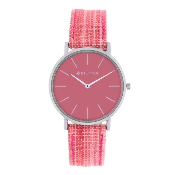 RELOJ IKAT CORREA PIEL ALGODON&SEDA CAJA 36MM ROSA