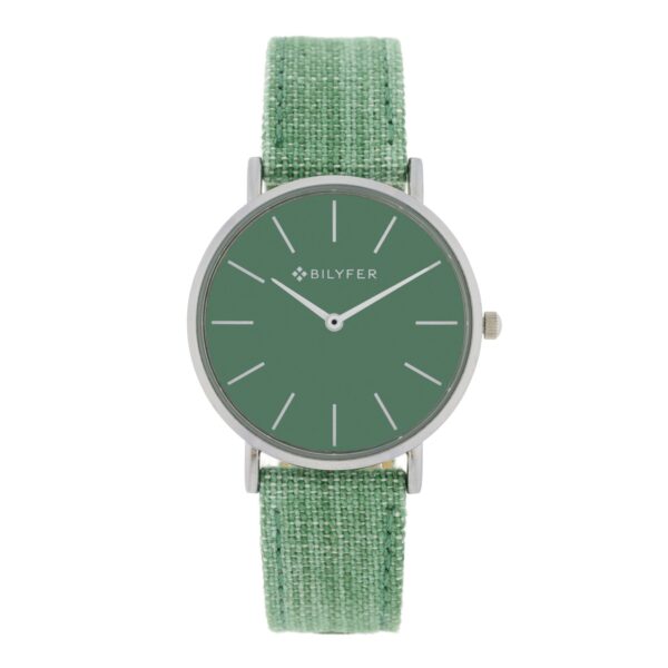 RELOJ IKAT CORREA PIEL ALGODON&SEDA CAJA 36MM VERDE