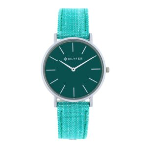 RELOJ IKAT CORREA PIEL ALGODON&SEDA CAJA 36MM VERDE