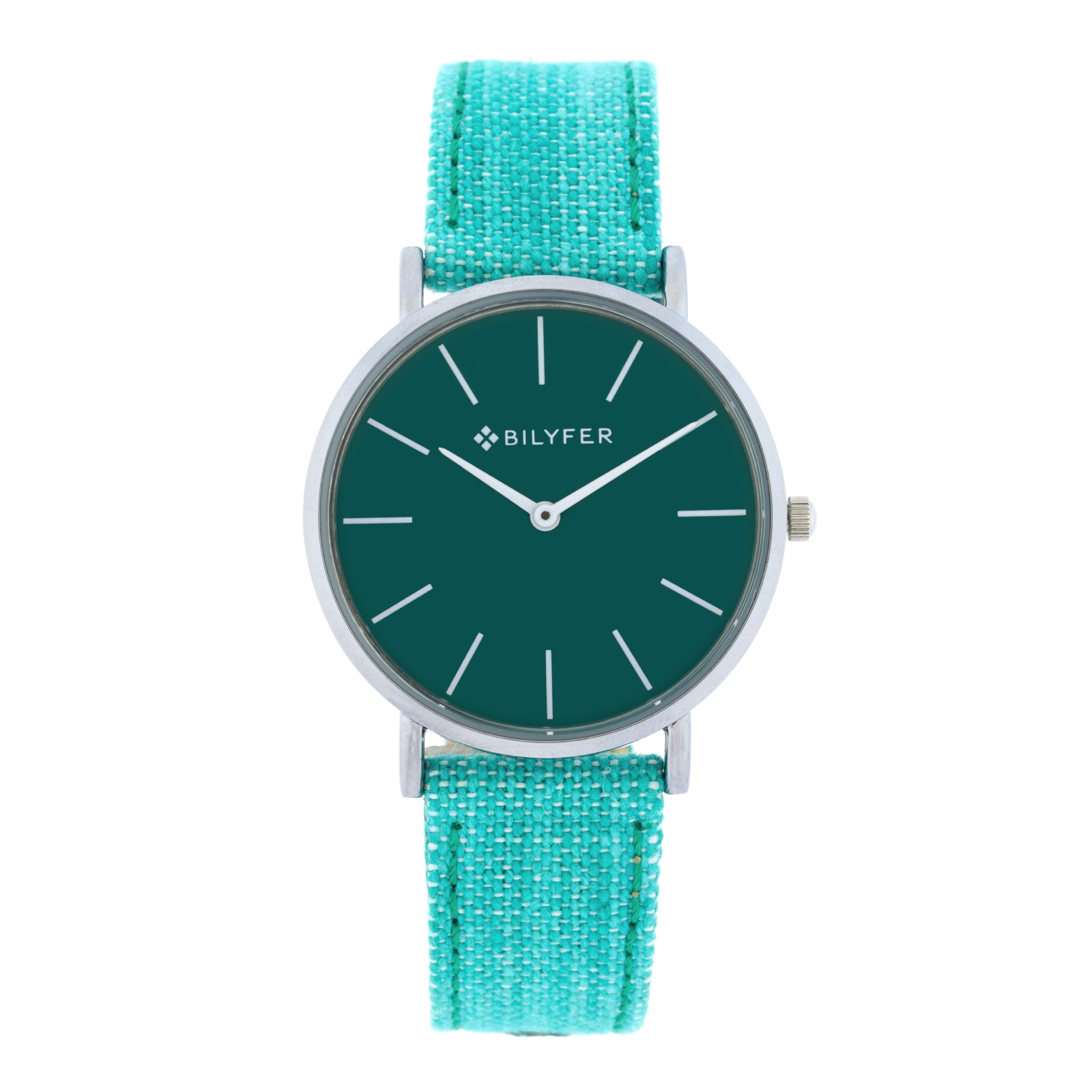 RELOJ IKAT CORREA PIEL ALGODON&SEDA CAJA 36MM VERDE