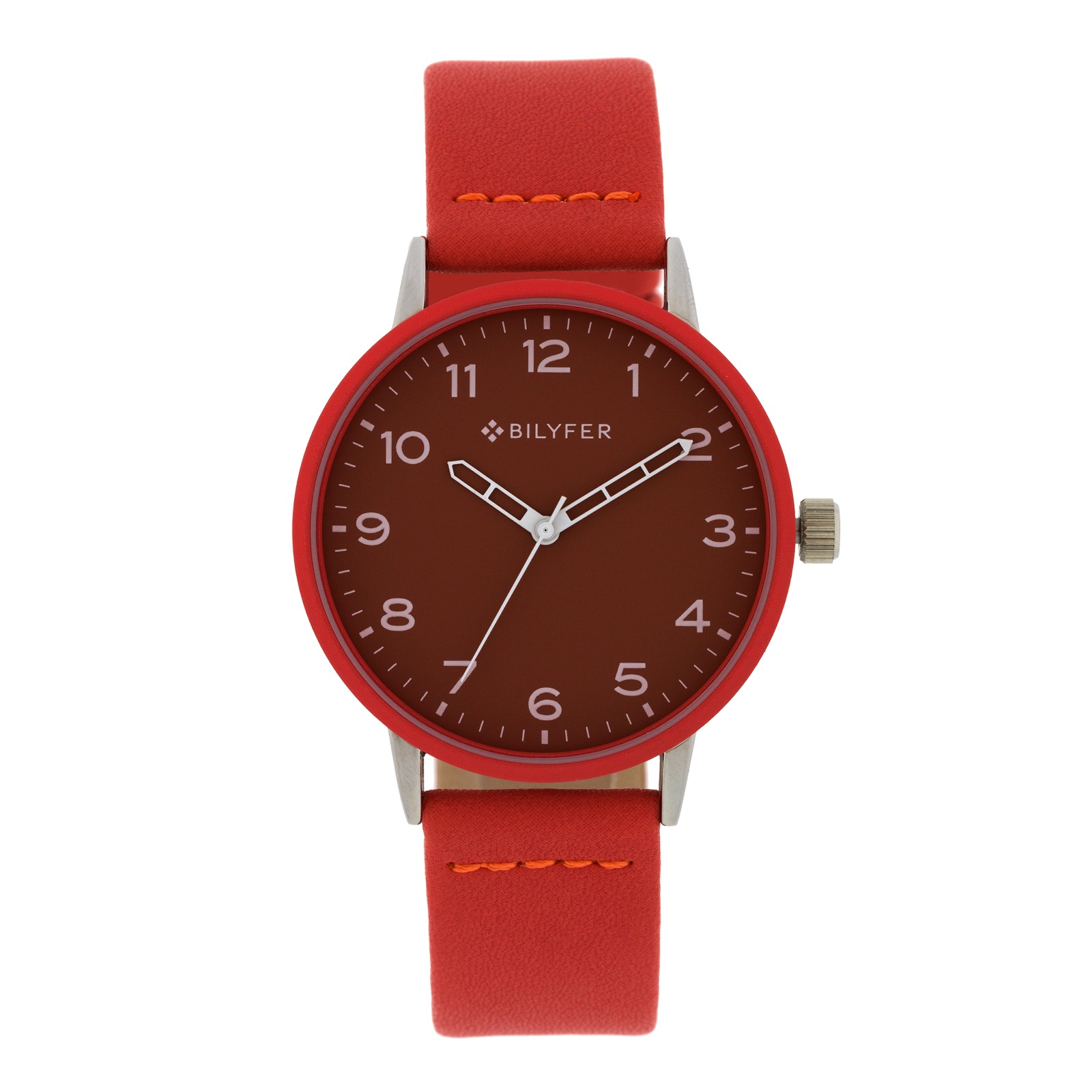 RELOJ CAJA 38 MM BISEL COLOR CORREA INTERIOR PIEL NARANJA