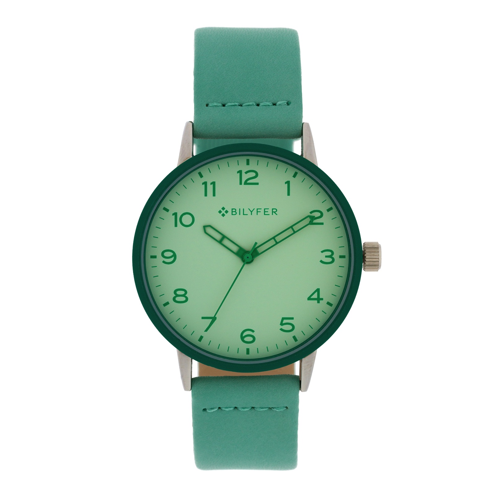 RELOJ CAJA 38 MM BISEL COLOR CORREA INTERIOR PIEL VERDE