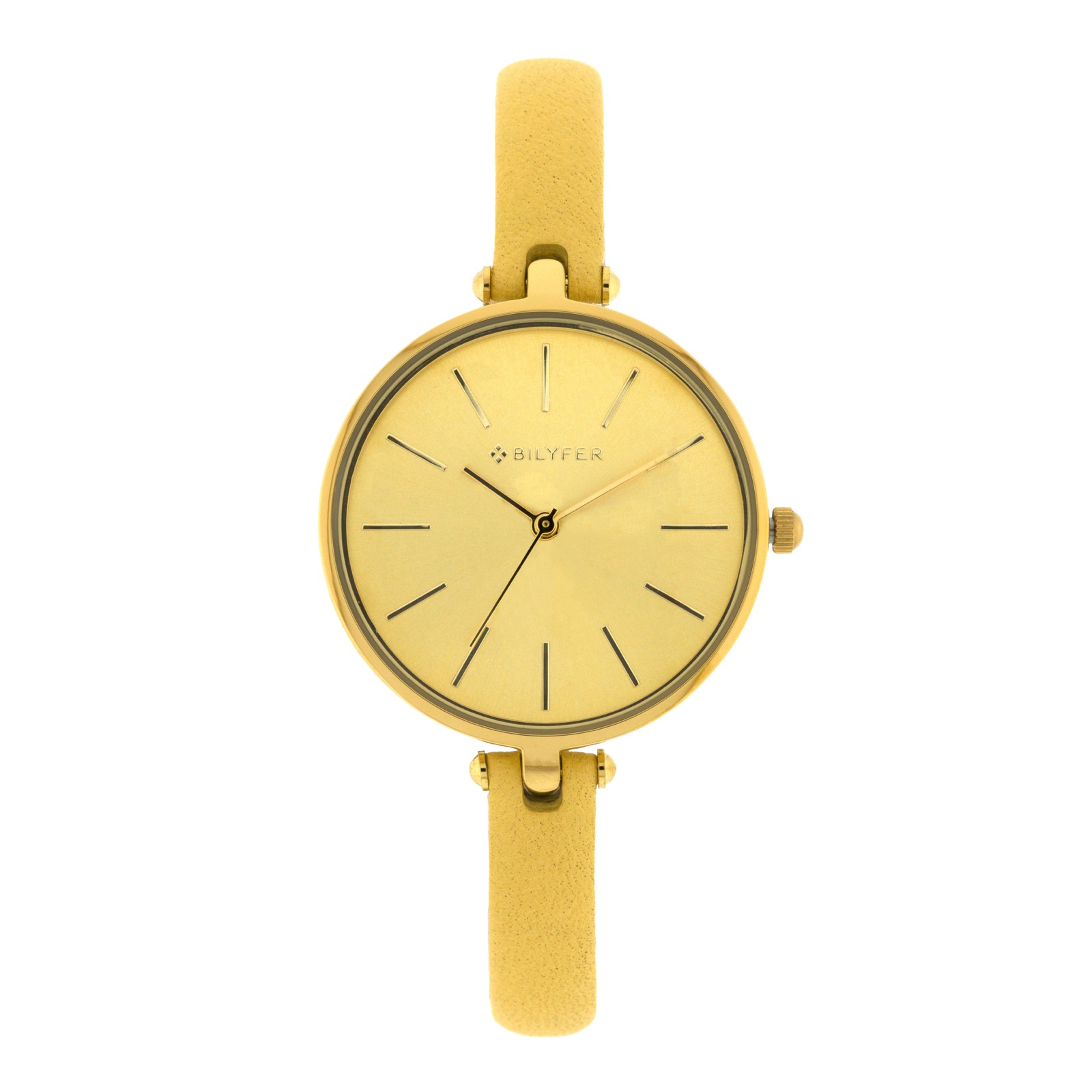 RELOJ CAJA 33 MM Y CORREA PIEL 8 MM AMARILLO