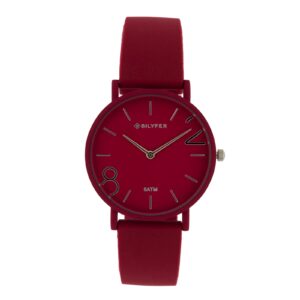 RELOJ 36MM COLORES 8 &2 SILICONA 5ATM SUMERGIBLE GRANATE ROJO