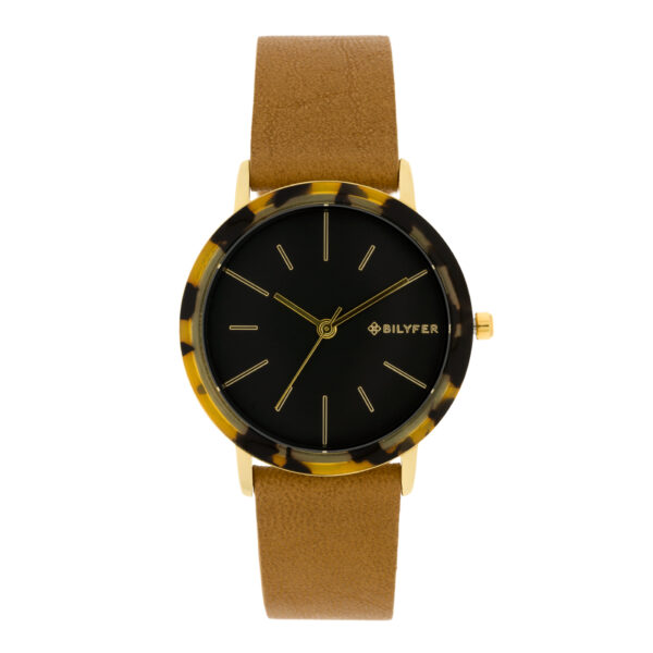 RELOJ CAMEL 36MM CON ÍNDICES Y BISEL ACRÍLICO CORREA INTERIOR PIEL
