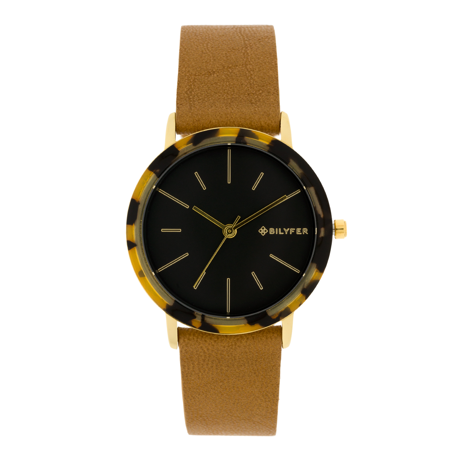 RELOJ CAMEL 36MM CON ÍNDICES Y BISEL ACRÍLICO CORREA INTERIOR PIEL