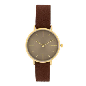 CAMEL 32MM WATCH INNER LEATHER STRAP WITH GRAY SPHERE WITH INDEXES