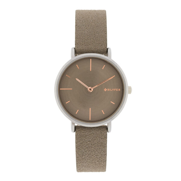 RELOJ GRIS 32MM CCON ÍNDICES CORREA INTERIOR DE PIEL ESFERA GRIS