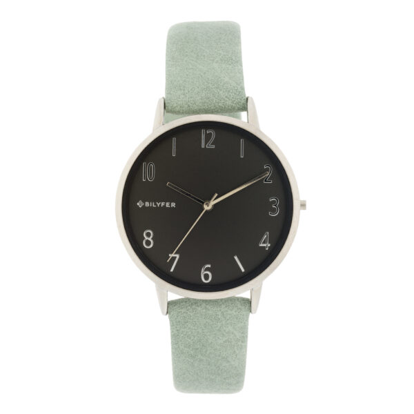 36MM GREEN WATCH ARAB NUMBERS INTERIOR LEATHER STRAP