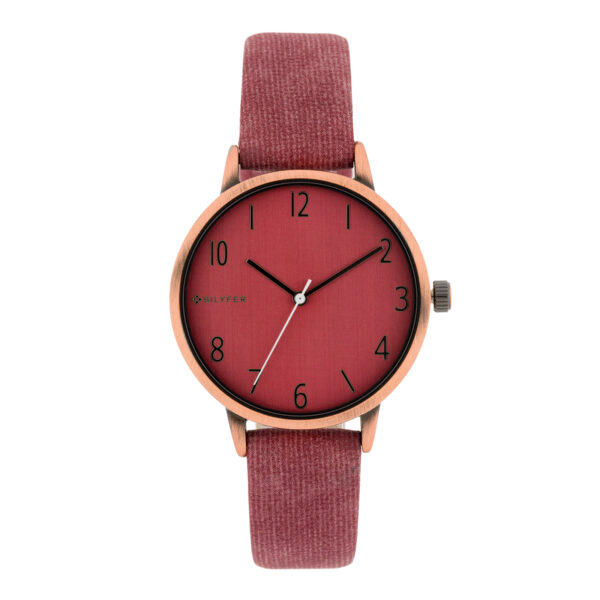Garnet copper watch 36mm case inner leather strap