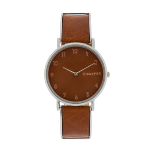 Reloj articulado granate caja 36mm interior correa piel