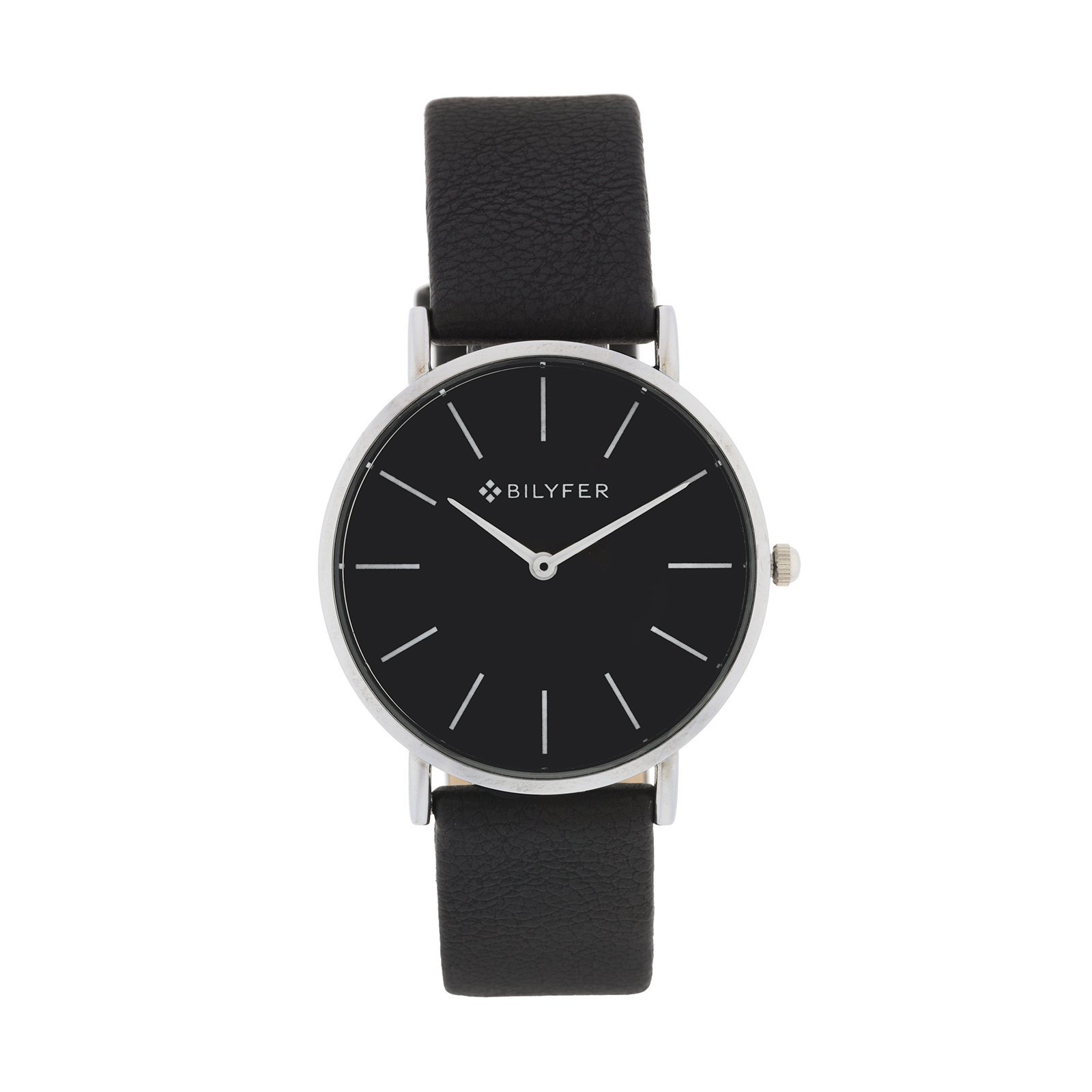 Reloj Clásico negro caja 36mm con índices interior correa de piel