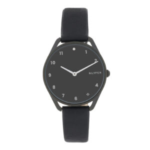 Bilyfer watch with zirconia at 12 o'clock 33mm inner case leather strap