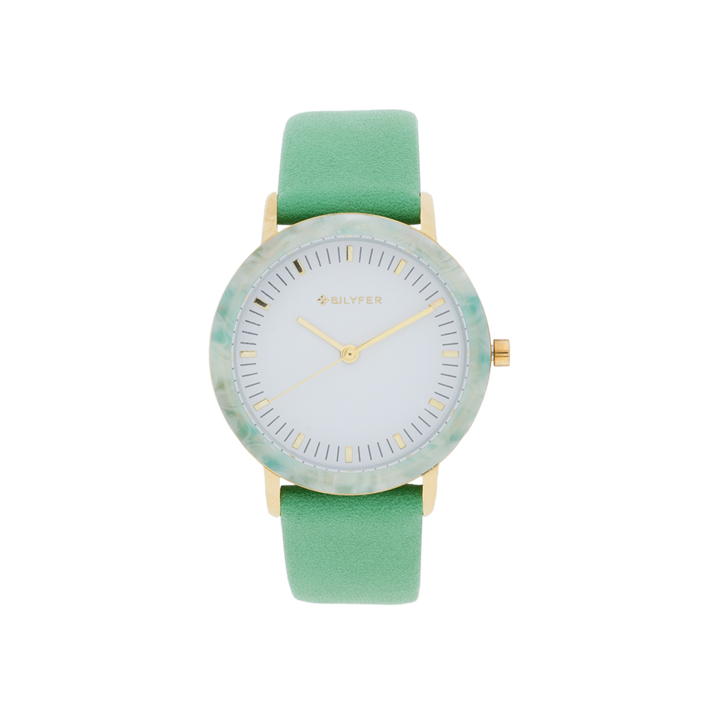 RELOJ CON BISEL ACRICILO COLORES 36MM