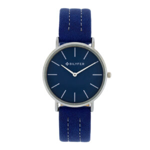 Bilyfer watch with 36mm case with stitched strap, leather interior