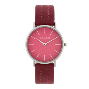 Bilyfer watch with 36mm case with stitched strap, leather interior