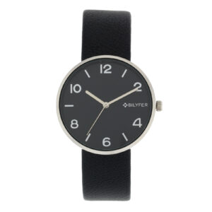 Bilyfer watch with Arabic numerals and 36mm case, interior leather strap