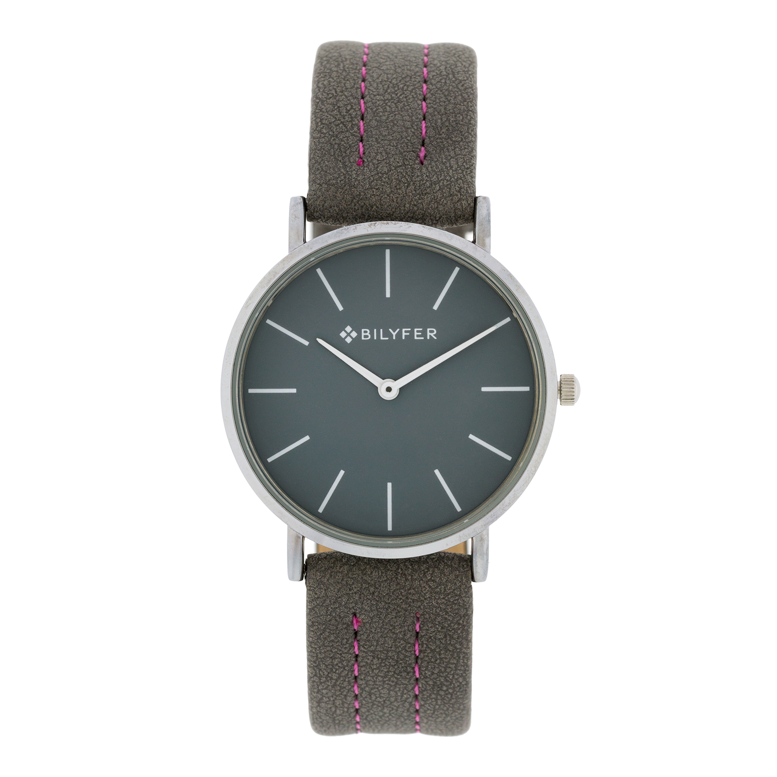 Reloj Bilyfer 36mm esfera y correa gris cosida