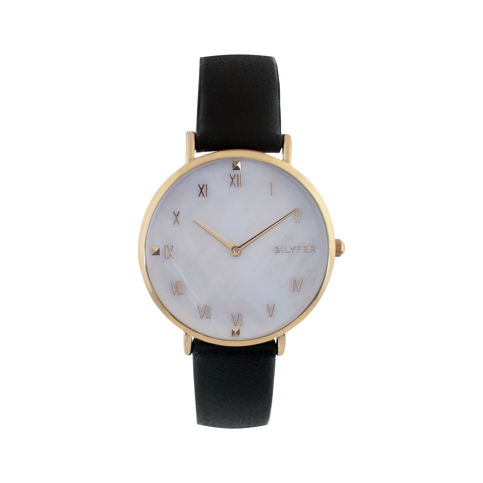 RELOJ CON ESFERA DE MADREPERLA Y NÚMEROS ROMANOS