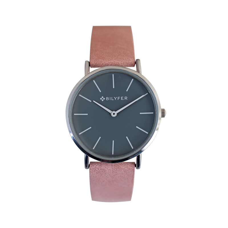 RELOJ CON ÍNDICES Y AGUJA BLANCA INTERIOR CORREA PIEL